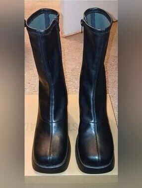 NIB Steve Madden KATRINAA Black Platform Boots - Bratz Style - Women's 8